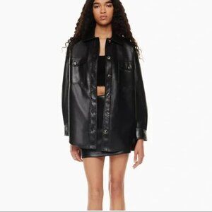 WORN ONCE Aritzia Ganna Jacket Black Leather